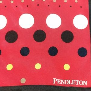 Pendleton Silk Scarf Long Narrow Red Black Yellow